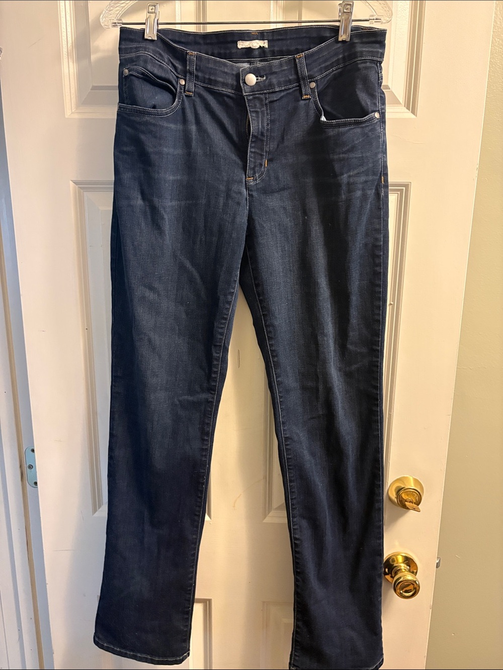 Eileen Fisher Slim Straight Jeans in Dark Blue Indigo